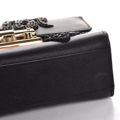 Gucci Calfskin Crystal Snake Embroidered Small Padlock Shoulder Bag Black 11 of 11