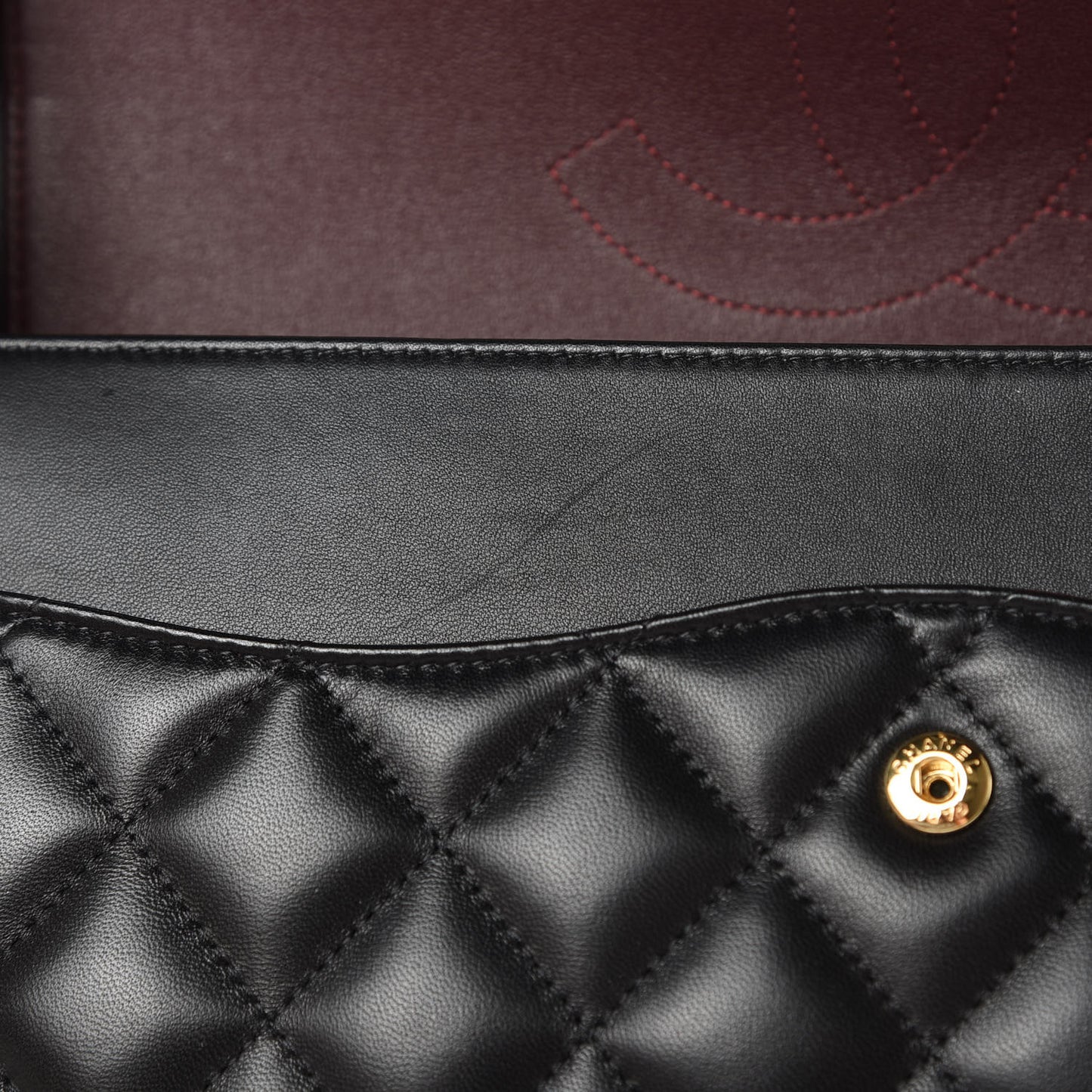 Lambskin Quilted Jumbo Double Flap Black