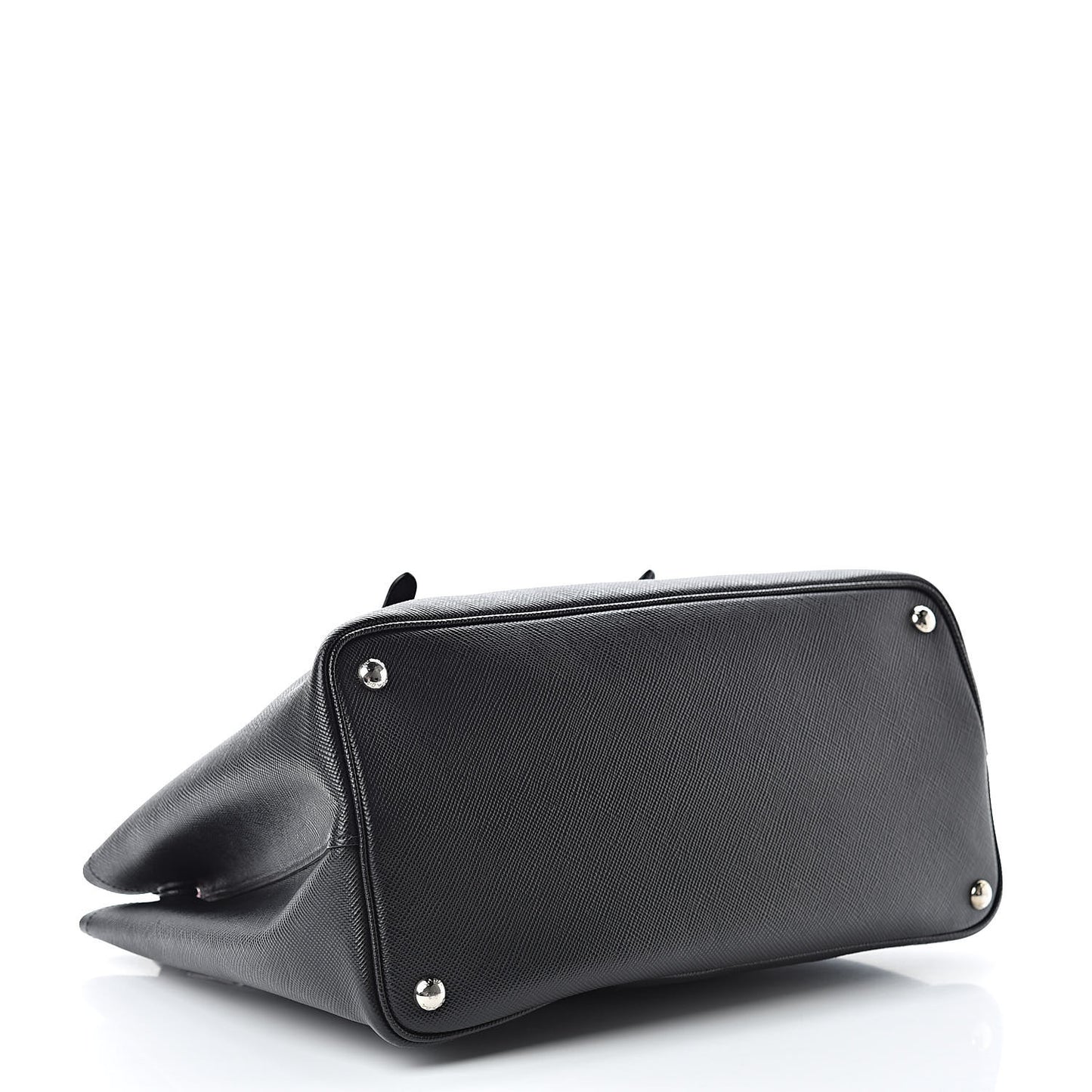 Saffiano Cuir Medium Double Handle Tote Black Fuoco