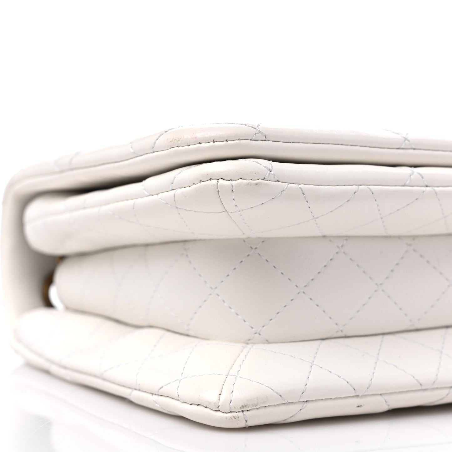 Lambskin Quilted Small Flap Bag White