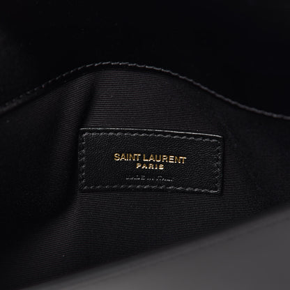Saint Laurent Smooth Shiny Calfskin Monogram Uptown Pouch Black 6 of 9