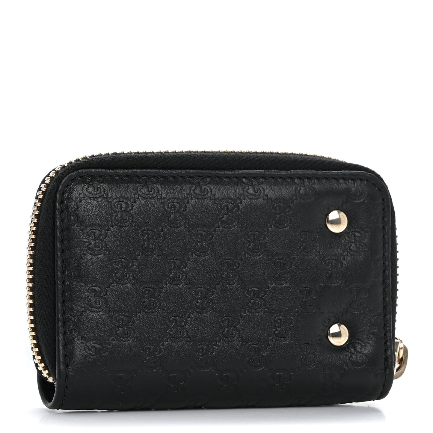 Microguccissima Zip Around Key Case  Black