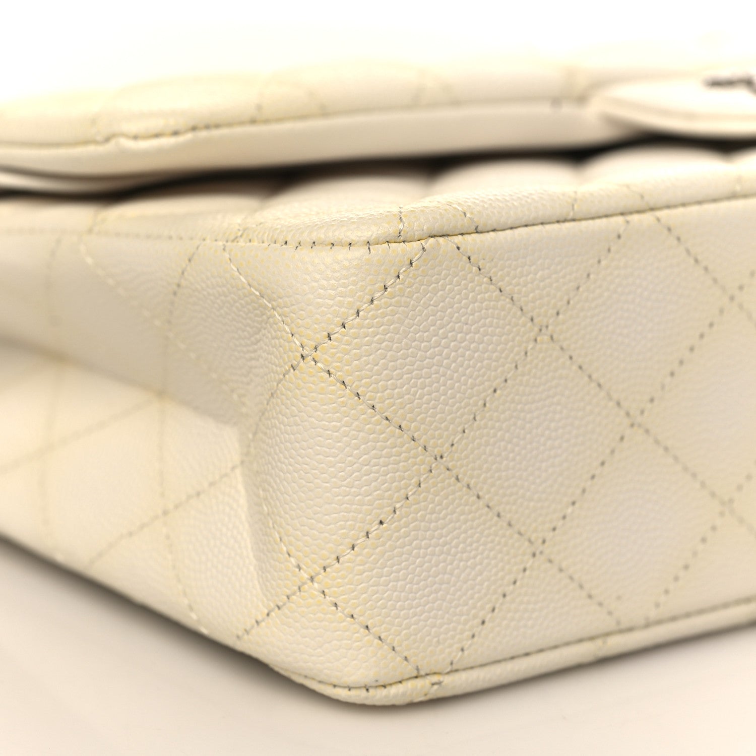 Chanel Caviar Quilted Medium Double Flap White 8 of 10
