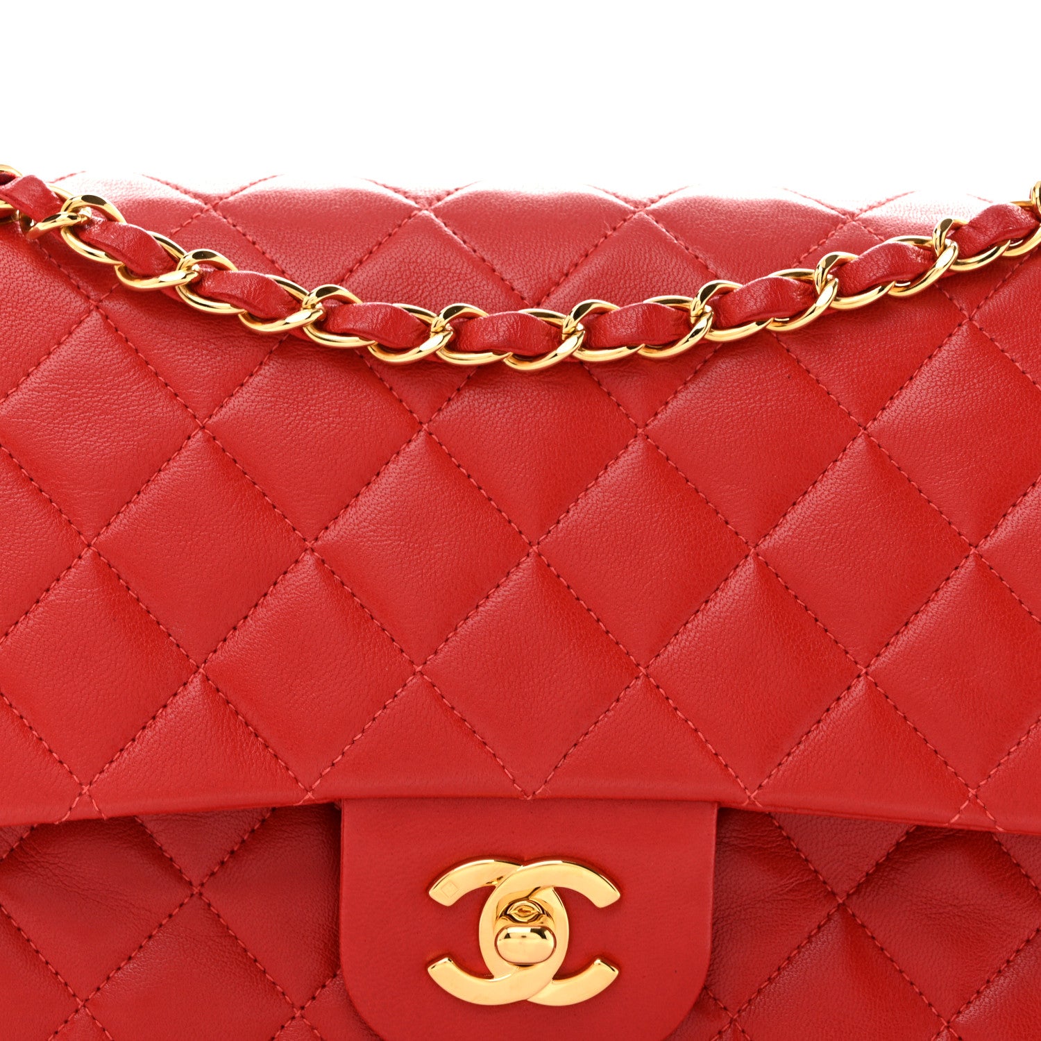 Chanel Lambskin Quilted Medium Double Flap Red 8 of 13