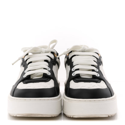 Louis Vuitton Monogram Embossed Calfskin Time Out Sneakers 38 White Black 3 of 12