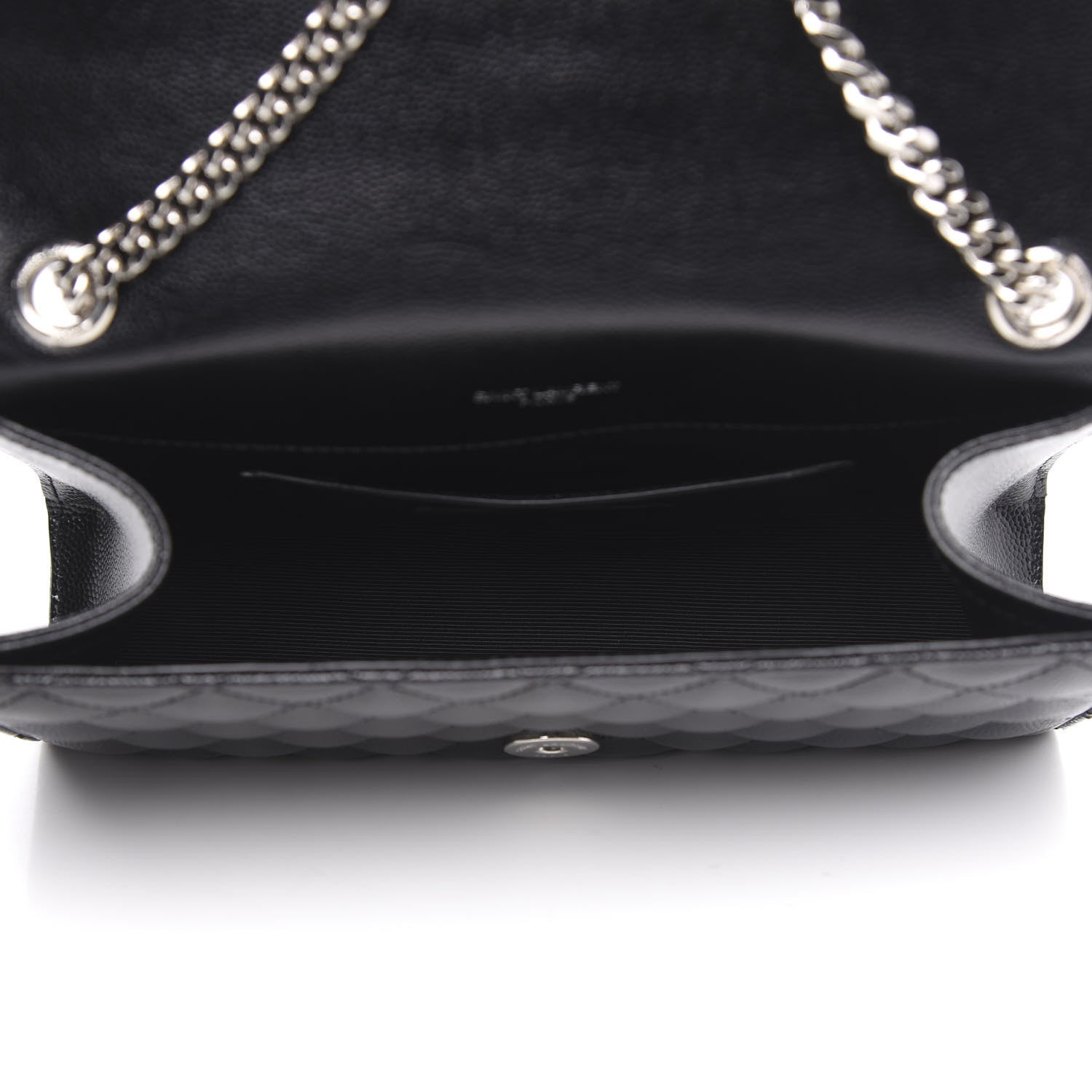 Saint Laurent Grain De Poudre Textured Mixed Matelasse Triquilt Small Monogram Satchel Black 5 of 12