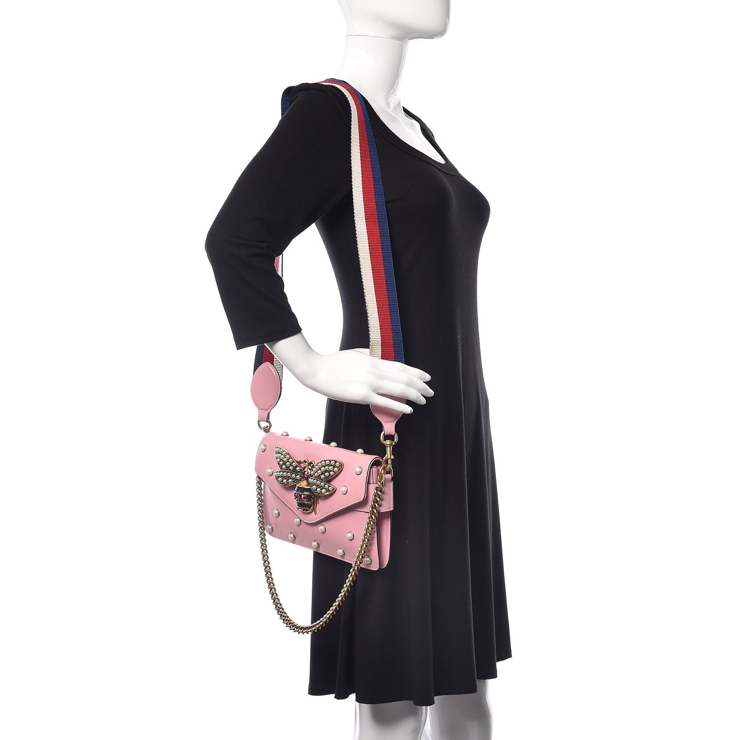 Nappa Pearl Studded Mini Queen Margaret Broadway Shoulder Bag Sugar Pink