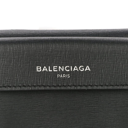 Balenciaga Striped Calfskin Logo Bi-Color Mini Wallet Grey Green 9 of 13