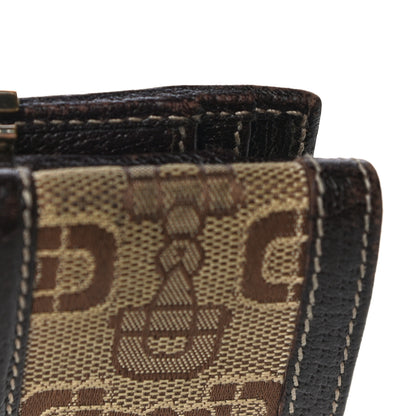 Gucci Horsebit Canvas Buckle Compact Wallet Brown 19 of 19