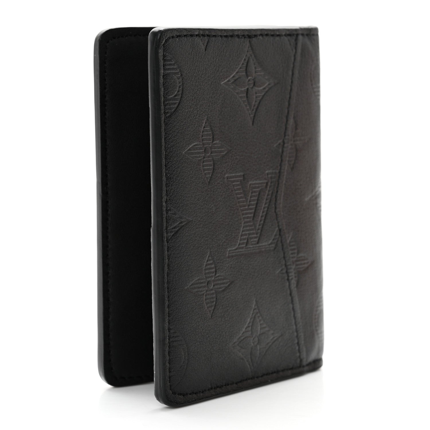 Louis Vuitton Calfskin Monogram Shadow Pocket Organizer Black 3 of 8