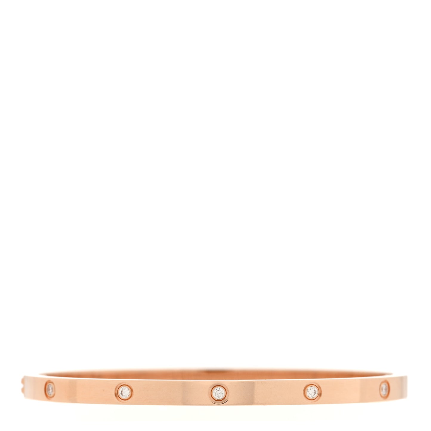 18K Pink Gold 10 Diamond Small LOVE Bracelet 16