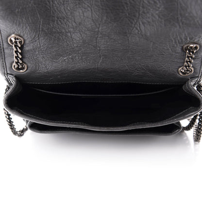 Saint Laurent Crinkled Calfskin Matelasse Monogram Baby Niki Chain Satchel Storm 5 of 11