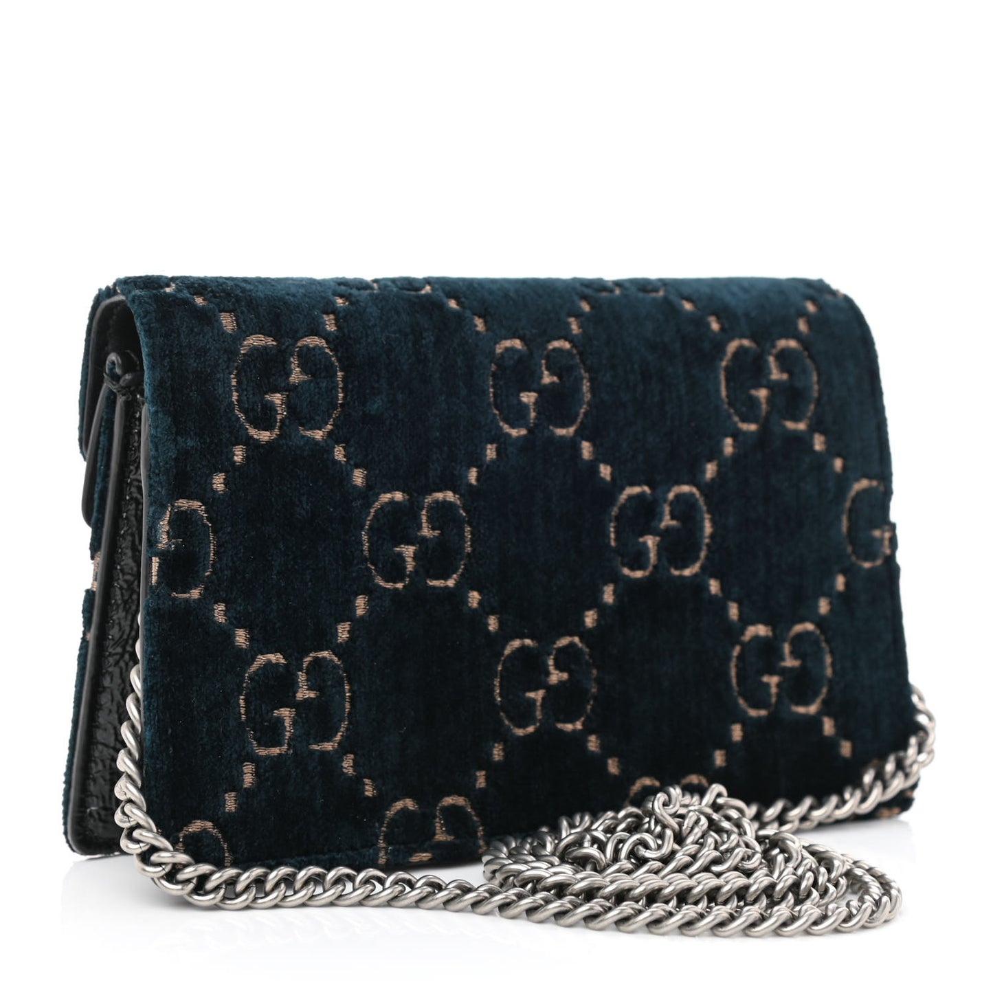 Velvet GG Monogram Super Mini Dionysus Shoulder Bag Blue Beige Black