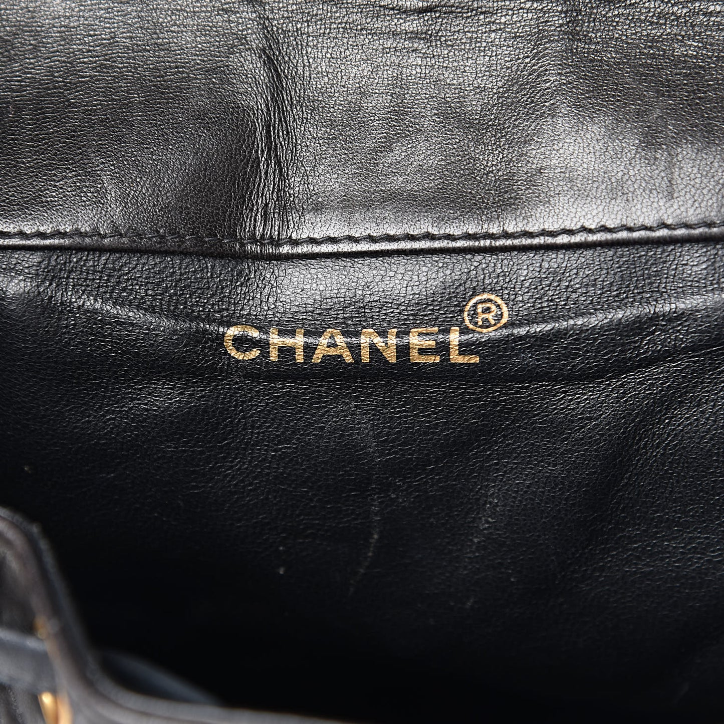 Lambskin Quilted Drawstring Backpack Black