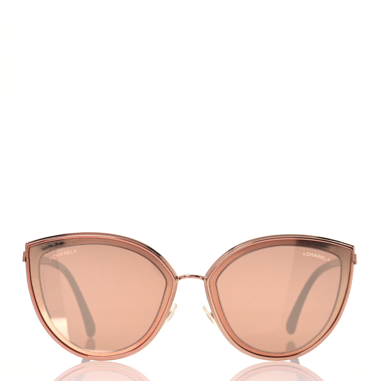 Metal Cat Eye Sunglasses 4222 Pink Gold
