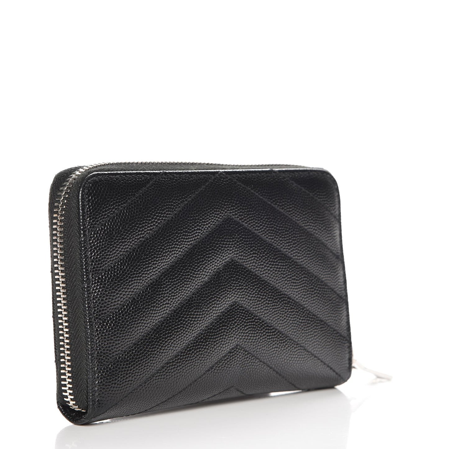 Grain De Poudre Matelasse Chevron Monogram Zip Around Wallet Black