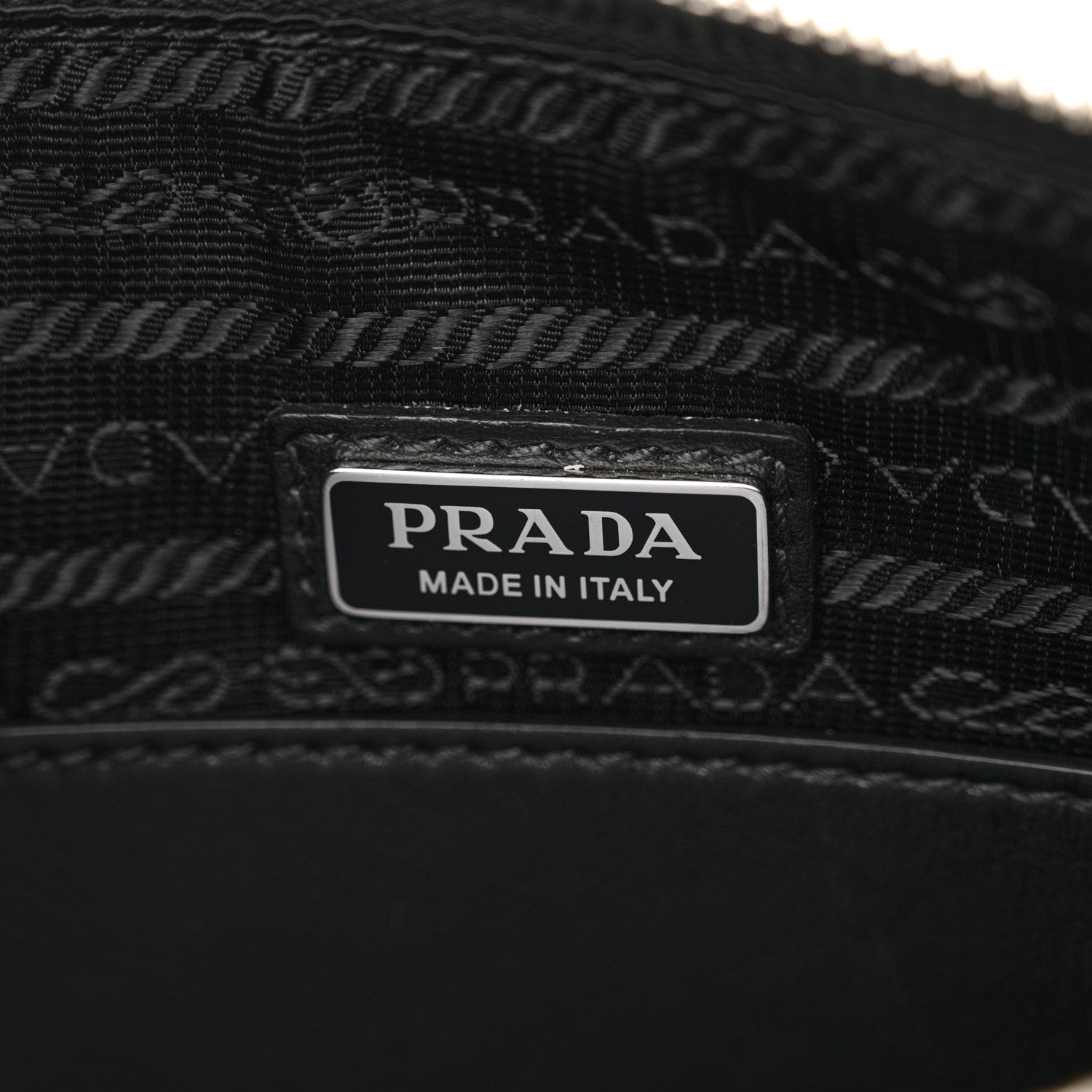 Prada Saffiano Cuir Triangle Logo Embossed Triangle Shoulder Bag Black 6 of 11