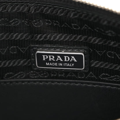 Prada Saffiano Cuir Triangle Logo Embossed Triangle Shoulder Bag Black 6 of 11