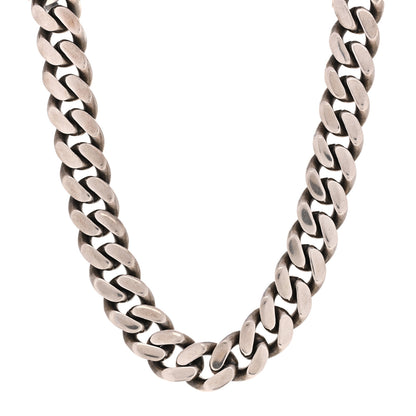 Saint Laurent Metal Curb Chain Necklace Oxidized Silver 1 of 5