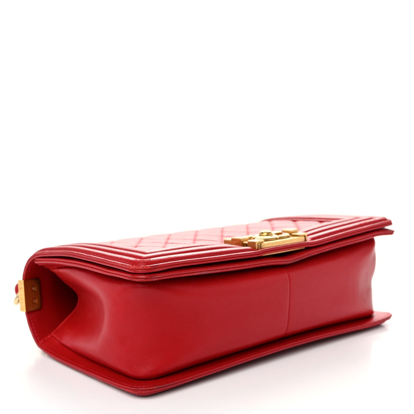 Lambskin Quilted Medium Boy Flap Red
