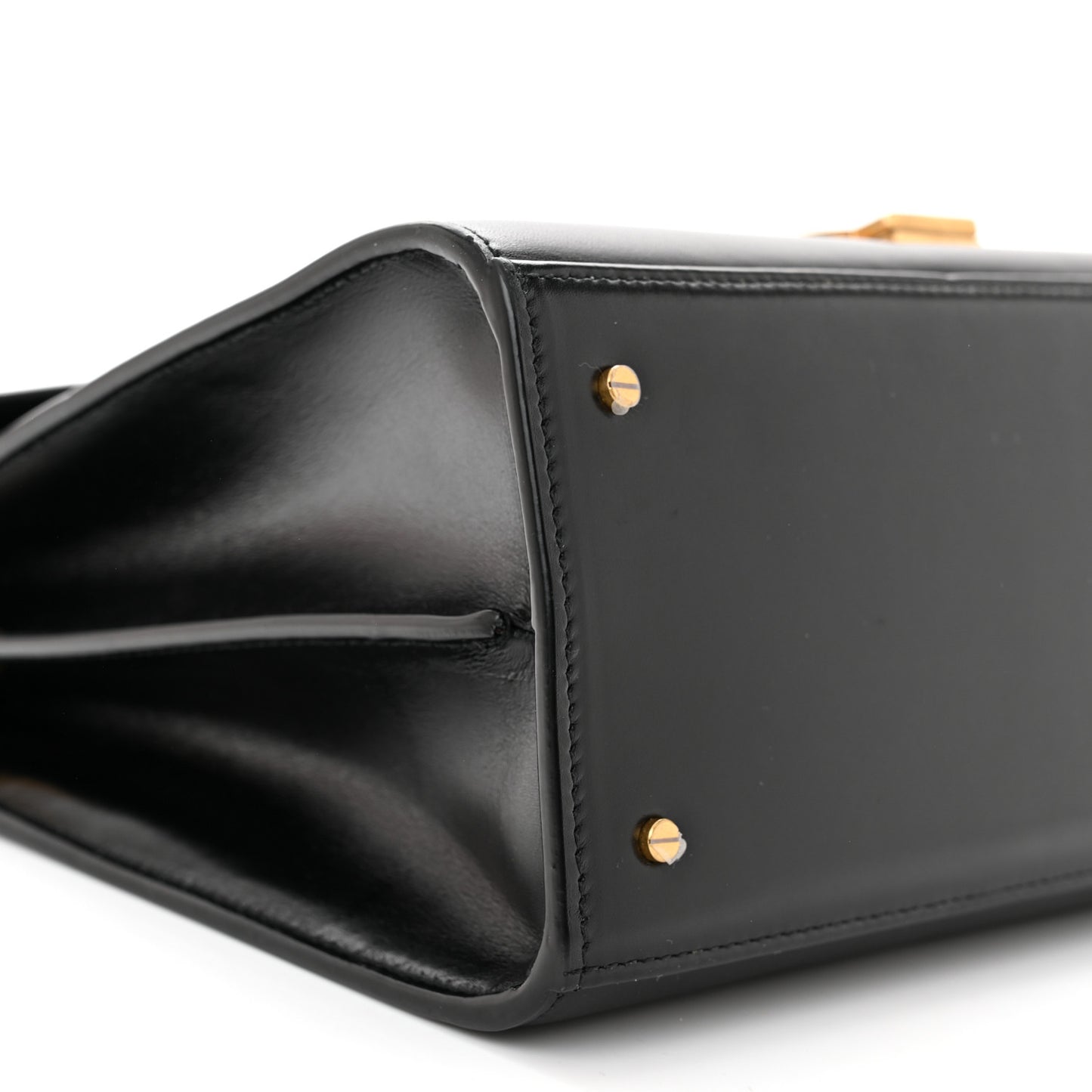 SAINT LAURENT Smooth Calfskin Medium Classic Monogram Cassandra Top Handle Black Rouge Legion