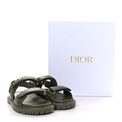 Christian Dior Lambskin Dioract 10mm Sandals 37 Kaki 9 of 9
