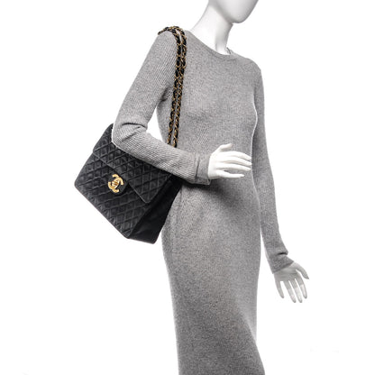 Chanel Lambskin Quilted XL Jumbo Single Flap Black 2 of 10