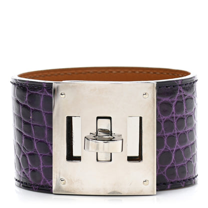Hermes Shiny Alligator Kelly Dog Cuff Amethyst 1 of 7