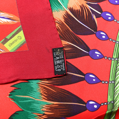 Hermes Silk Brazil Scarf 70 Rouge H Rouge Vif Vert 2 of 4