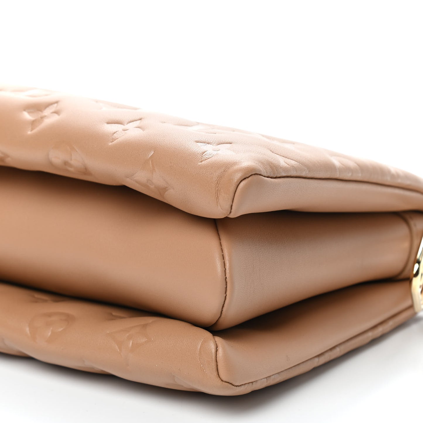Lambskin Embossed Monogram Coussin PM Camel