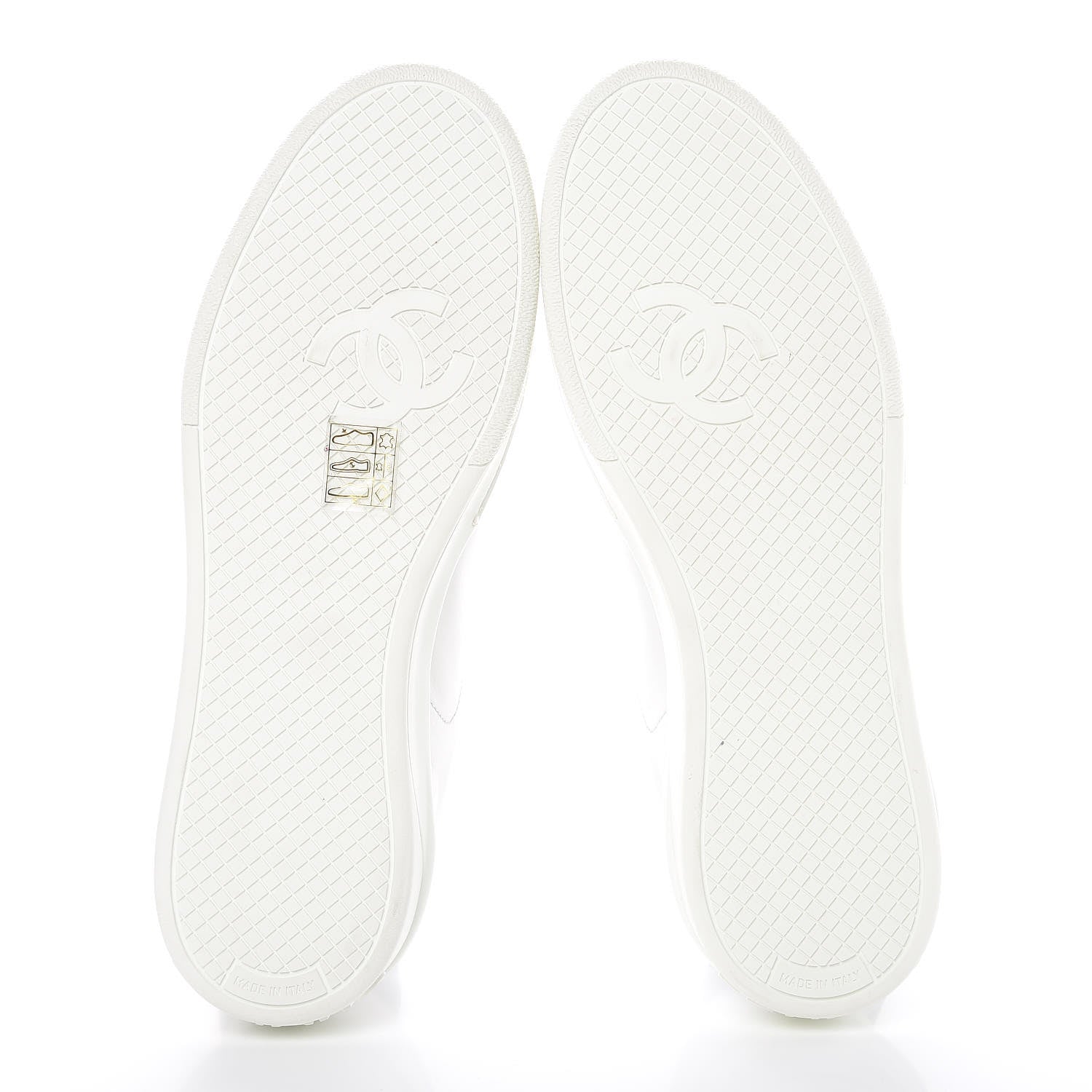 Chanel Calfskin CC Sneakers 37 White 5 of 10