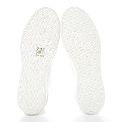Chanel Calfskin CC Sneakers 37 White 5 of 10