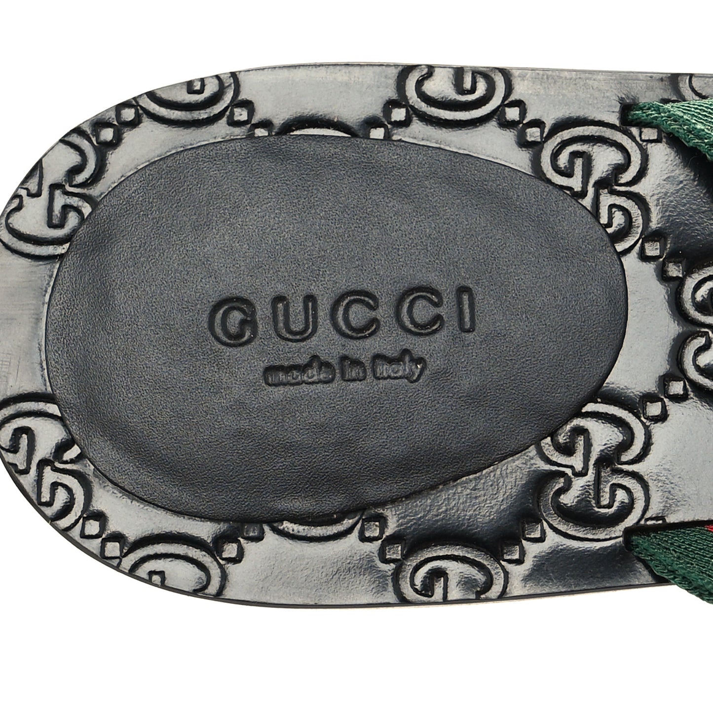Nylon Guccissima Web Womens Thong Sandals 38 Green Red Black