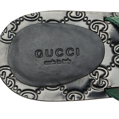 Gucci Nylon Guccissima Web Womens Thong Sandals 38 Green Red Black 7 of 8