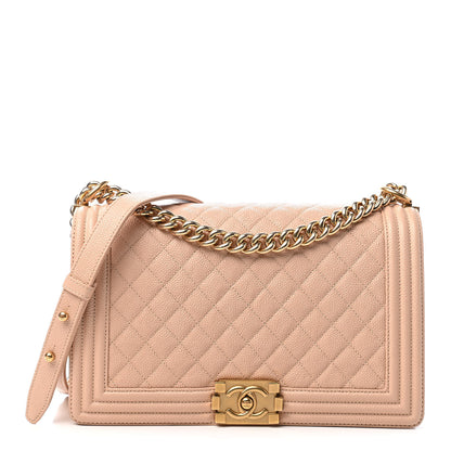 Chanel Caviar Quilted New Medium Boy Flap Beige 1 of 9