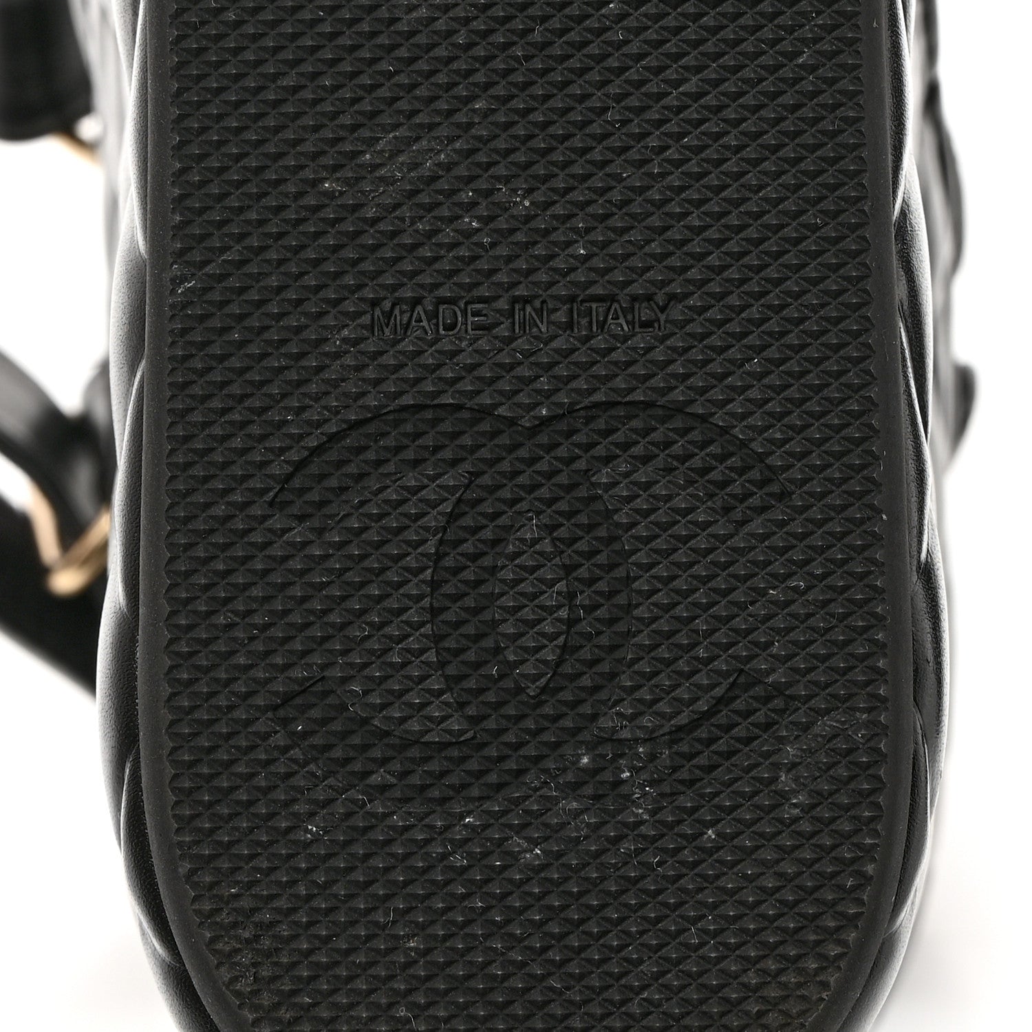 Chanel Shiny Calfskin Quilted Wedge Sandals 38 Black 8 of 9