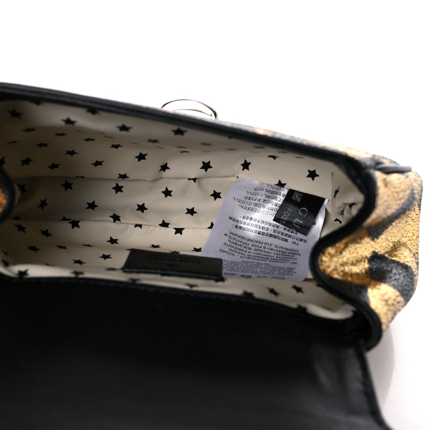 Metallic Cracked Calfskin Belt Bag Gold Black
