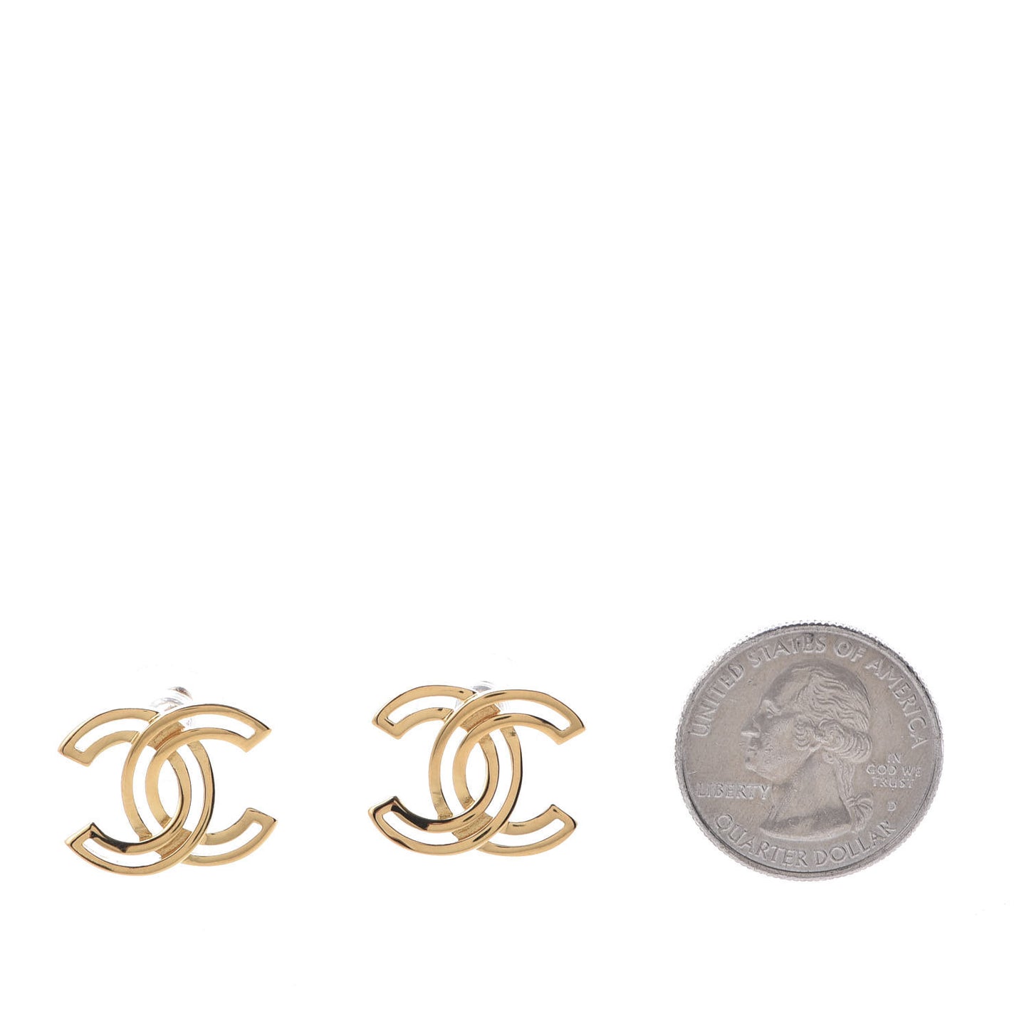Metal Obazine CC Earrings Gold