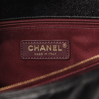 Chanel Caviar Chevron Quilted Medium Coco Handle Flap Black 6 of 11