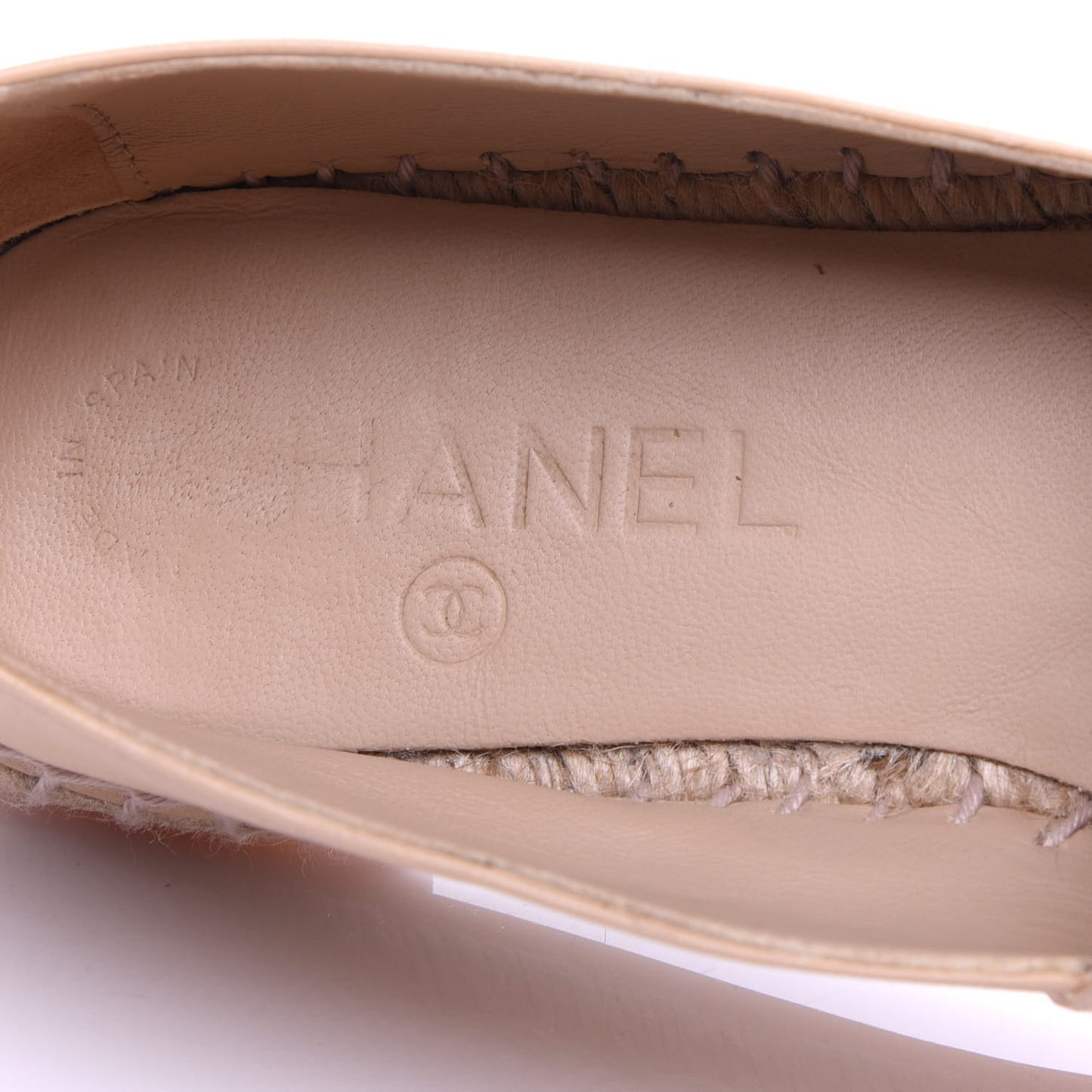 Lambskin CC Espadrilles 37 Beige Black