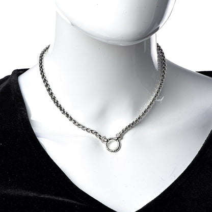 David Yurman Sterling Silver Pave Diamond 8mm Wheat Chain Necklace 2 of 5