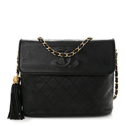 Chanel Lambskin Quilted CC Tassel Flap Black 1 of 15