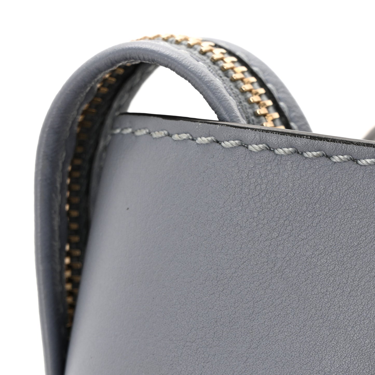 Vitello Rockstud Small Double Handle Tote Grey Blue