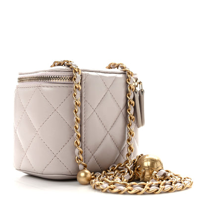 Chanel Lambskin Quilted Pearl Crush Mini Vanity Case With Chain Light Purple 3 of 9