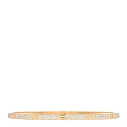 Cartier 18K Yellow Gold Diamond Small LOVE Paved Bracelet 19 1 of 5