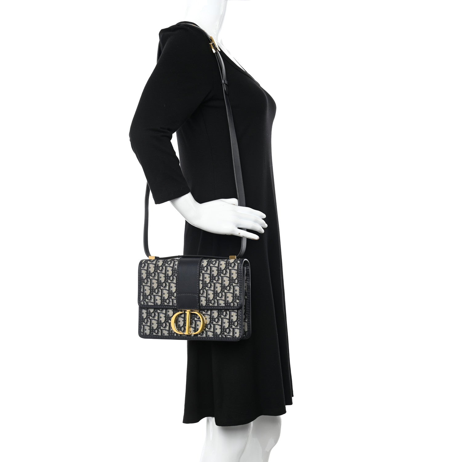 Christian Dior Oblique 30 Montaigne Flap Bag Blue 2 of 9