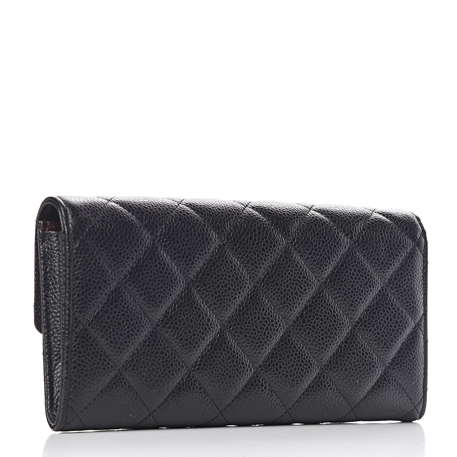 Chanel Caviar Quilted Large Gusset Flap Wallet Black 4 of 10
