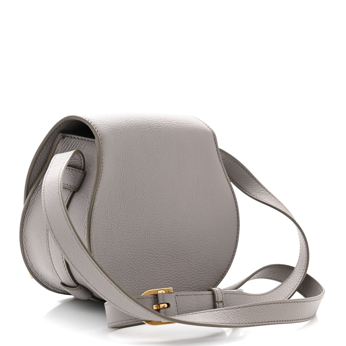 Grained Calfskin Small Marcie Saddle Bag Cashmere Grey