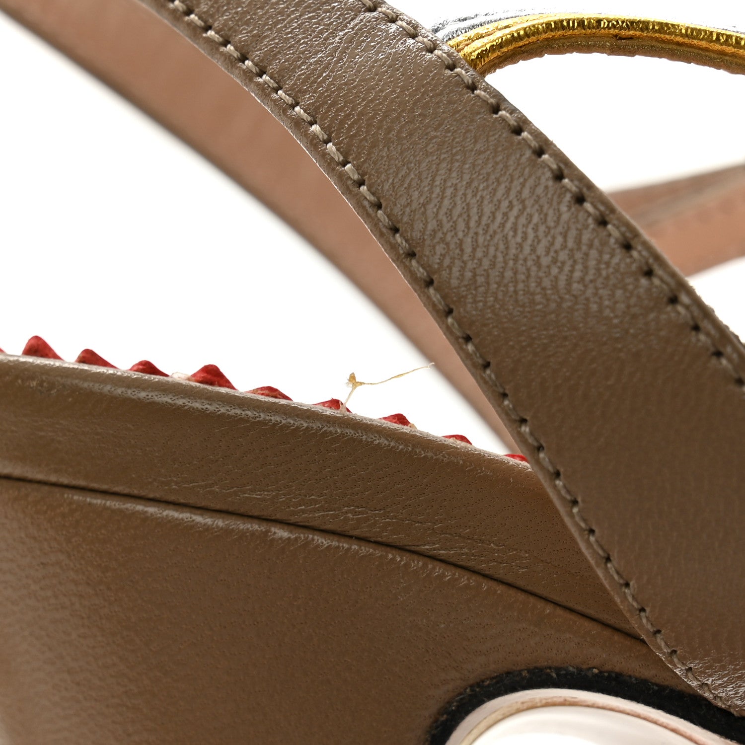 Gucci Malaga Kid Nappa Silk Sandals 39.5 Brown Teak 9 of 11