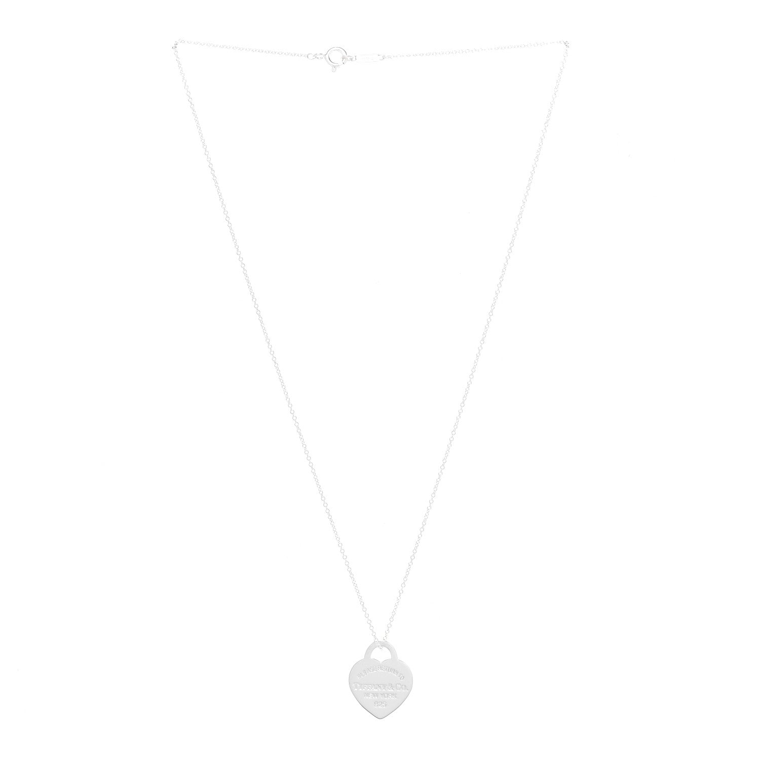 Tiffany Sterling Silver Small Return to Tiffany Heart Pendant Necklace 3 of 7